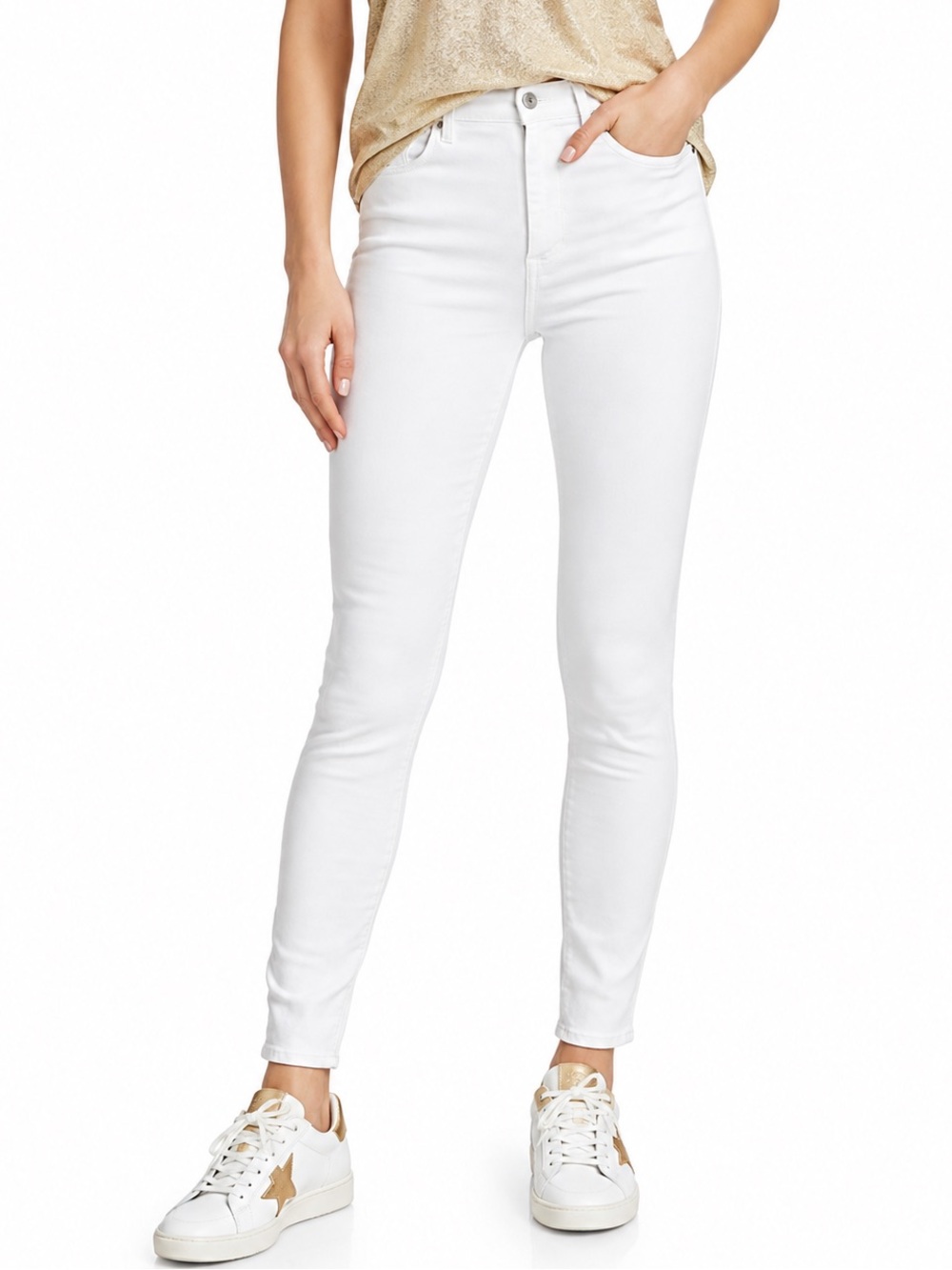 7 For All Mankind Gwenevere White High Rise Luxe Ankle Skinny Jeans - Size 31